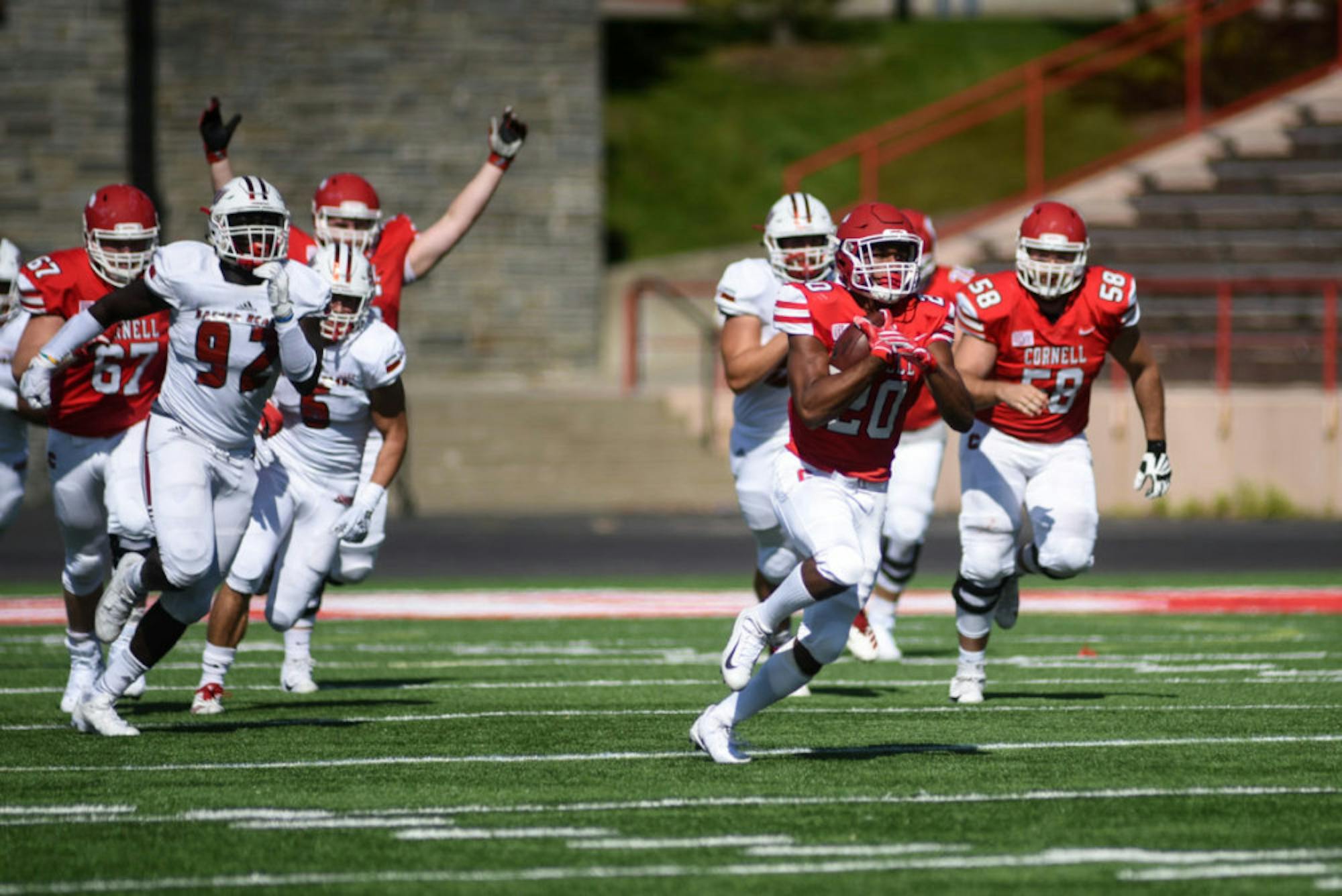 Junior running back Harold Coles gets past the defense for an 85-yard touchdown run. It was the second-longest run of his career.