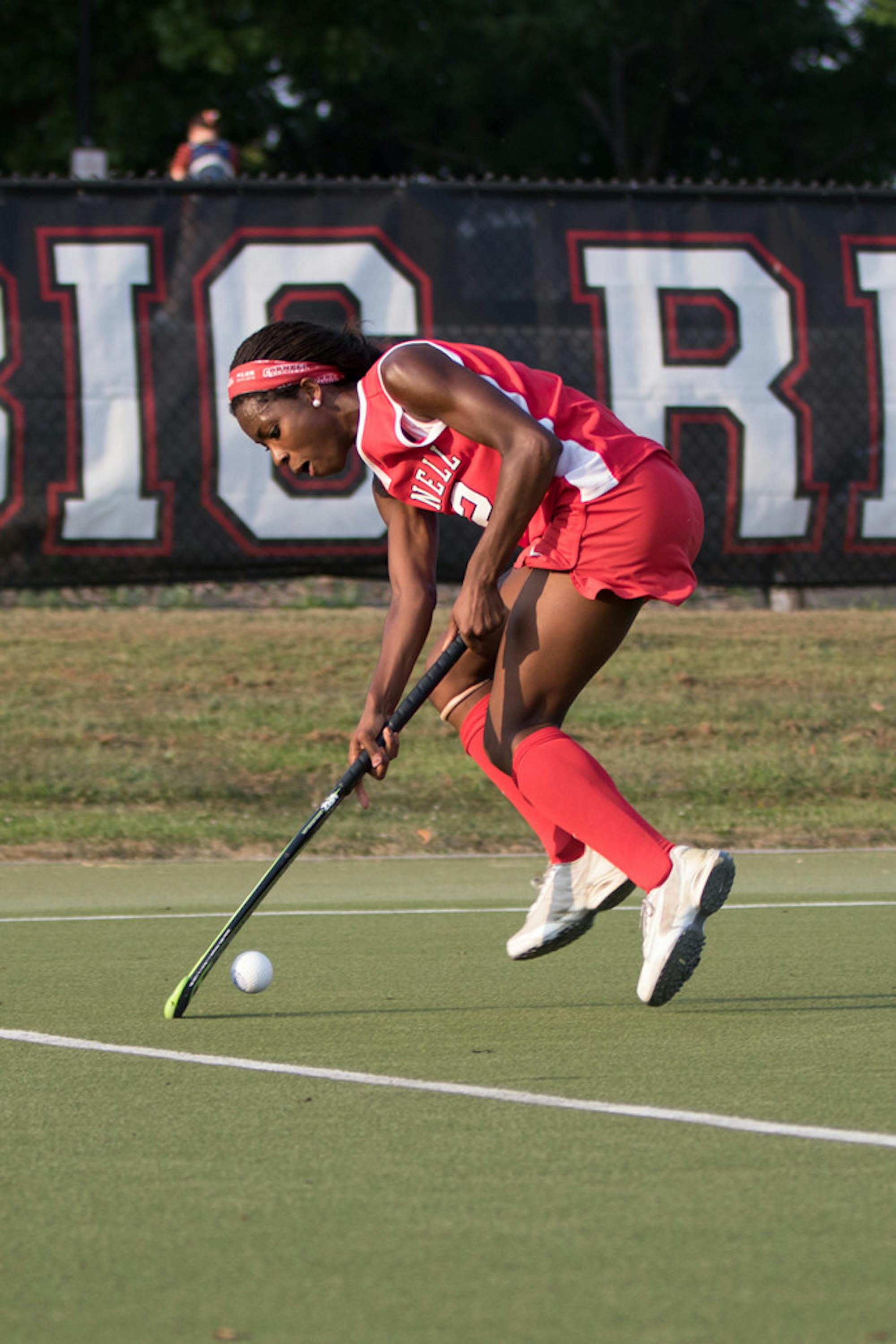 Jason Ben Nathan / Sun Senior Photographer Sophomore forward Krysten Mayers, pictured above, scored for the Red Saturday.
