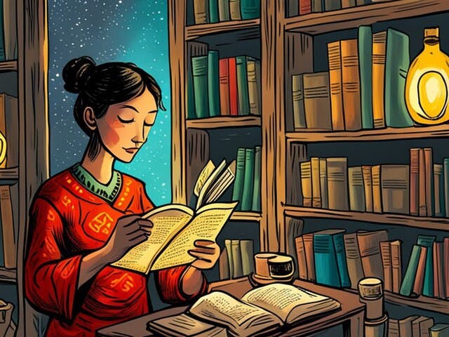 Stable_diffusion_-_young_woman_reading_in_a_library