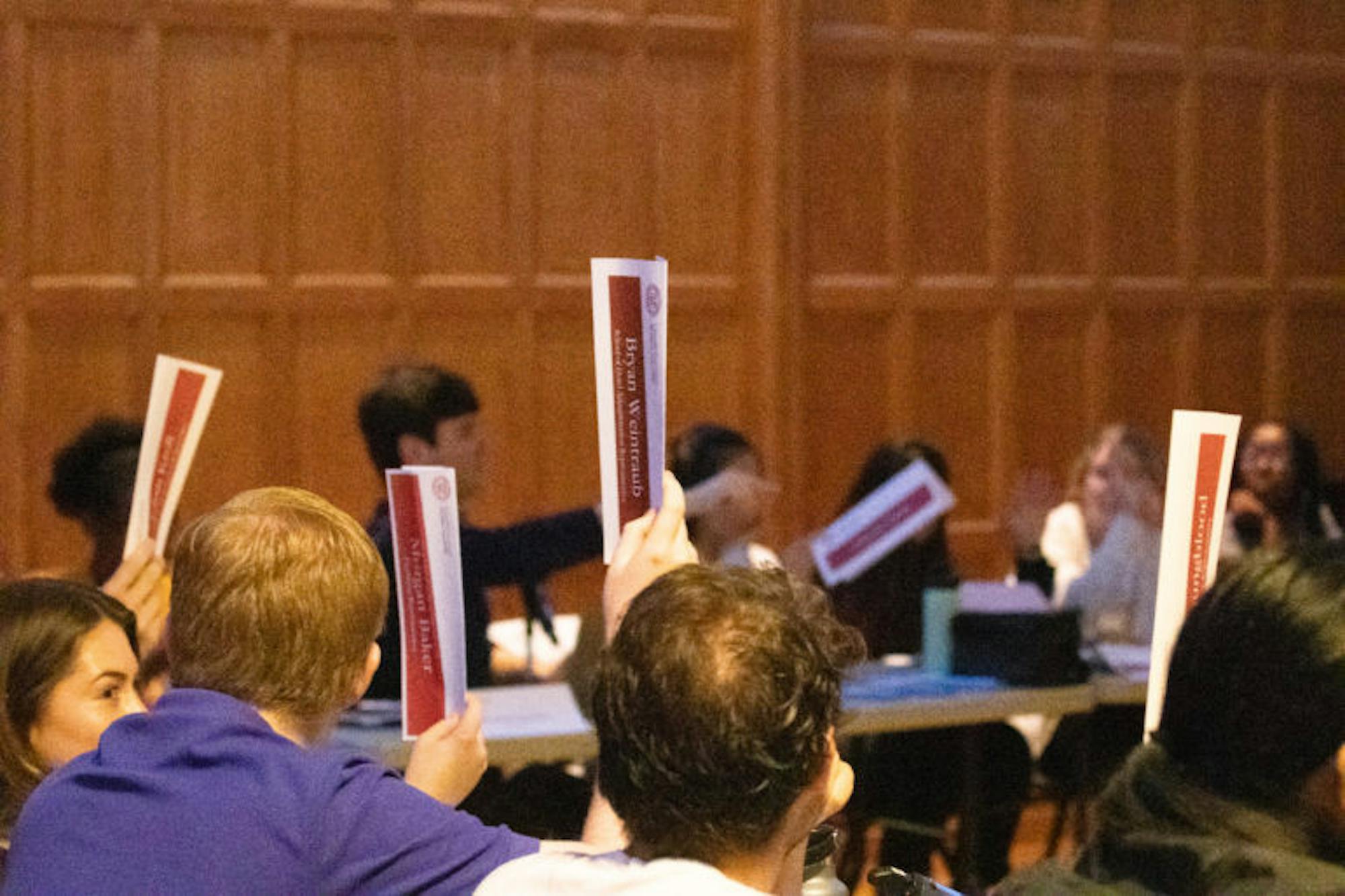 Student Assembly Meeting at Willard Straight Hall Memorial Room on Oct 31, 2019.