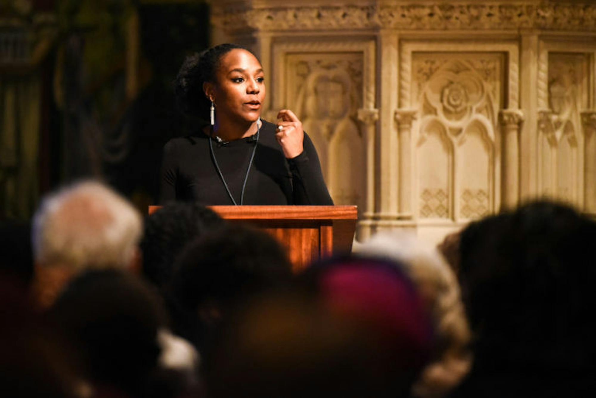 Civil rights activist Bree Newsome spoke on Monday about the legacy of the Rev. Dr. Martin Luther King Jr. and her own experiences in activism. (Boris Tsang / Sun Assistant Photography Editor)