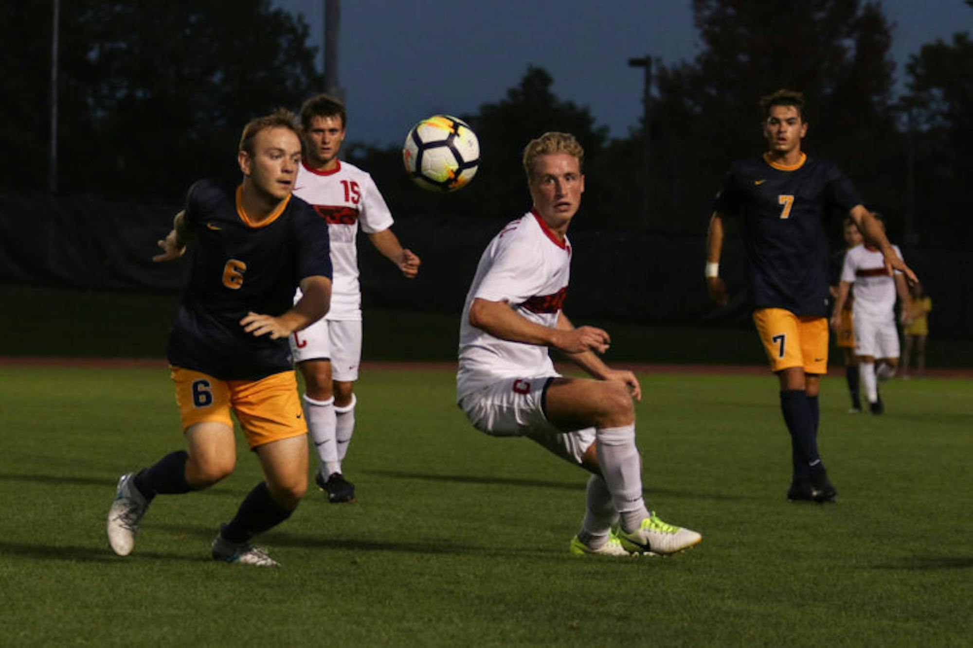 Men's Soccer suffers a 1-2 loss vs. Canisius College at Berman Field on Sept. 16, 2017 ( Michael Wenye Li/ Sun Assistant Photography Editor)
