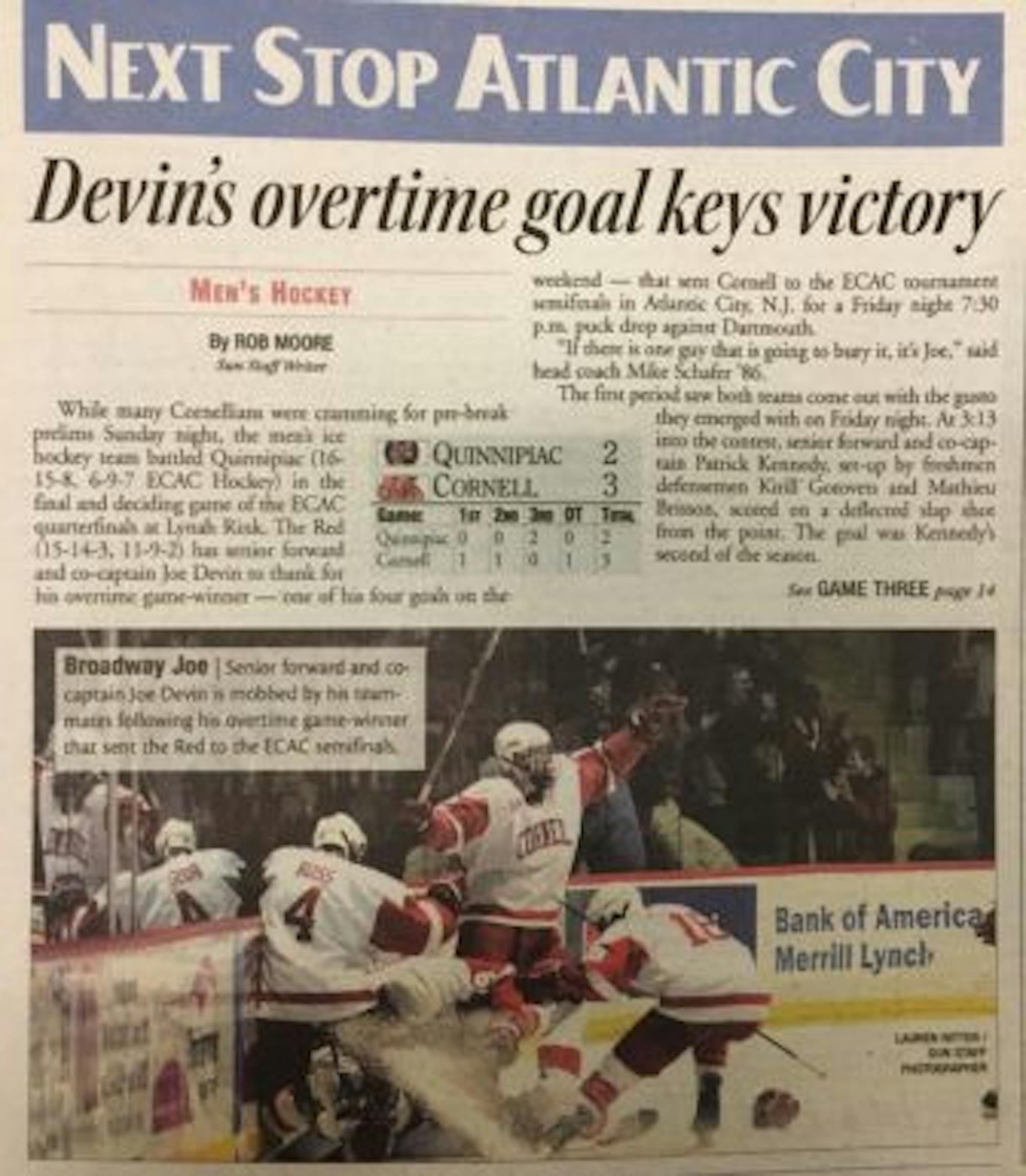 Last time the Red hosted Quinnipiac in an ECAC quarterfinals series, Cornell won in three games.