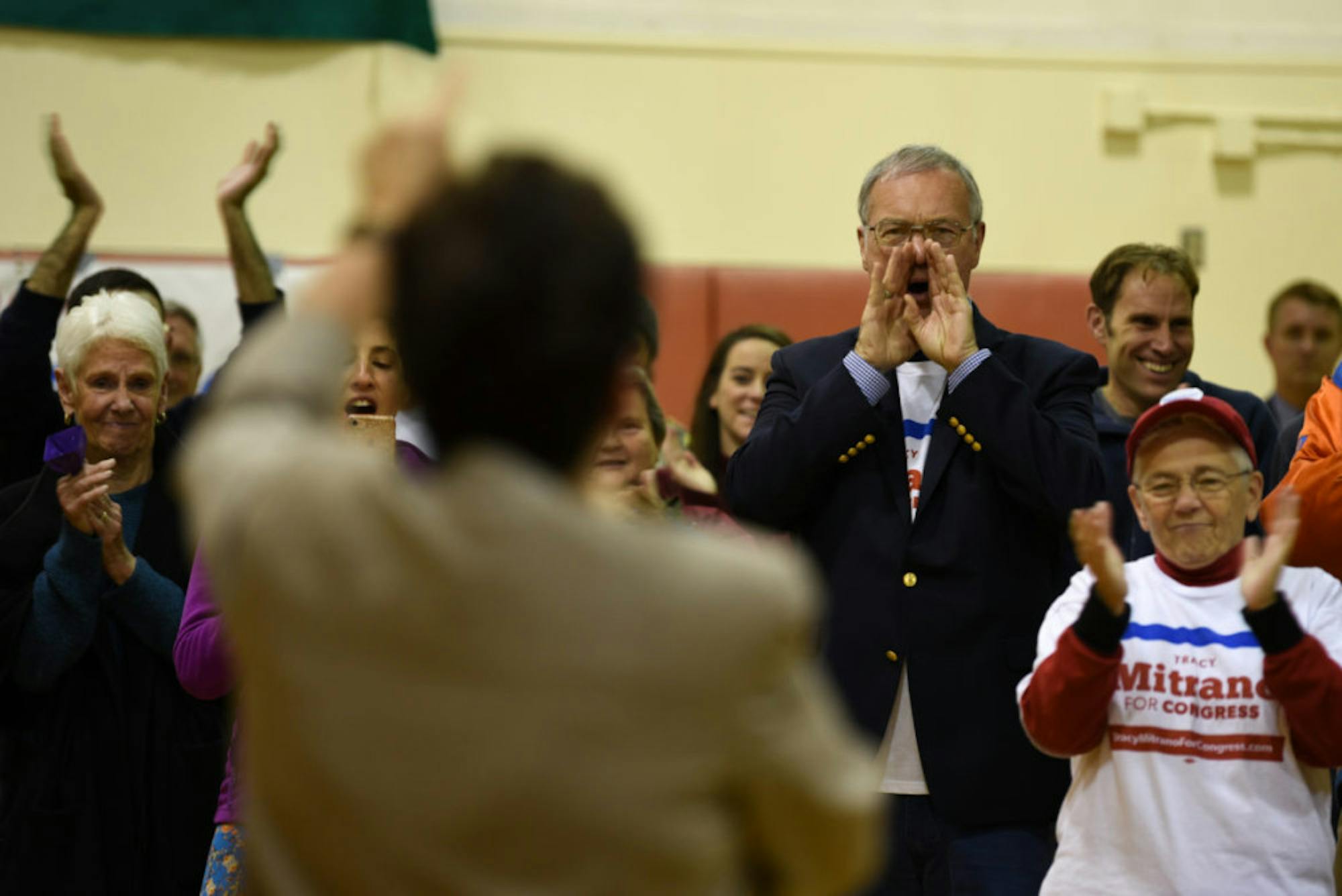 More than 60 supporters rallied for Tracy Mitrano J.D. '95 on Monday.