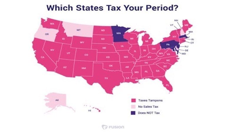 states imposing tax on tampons