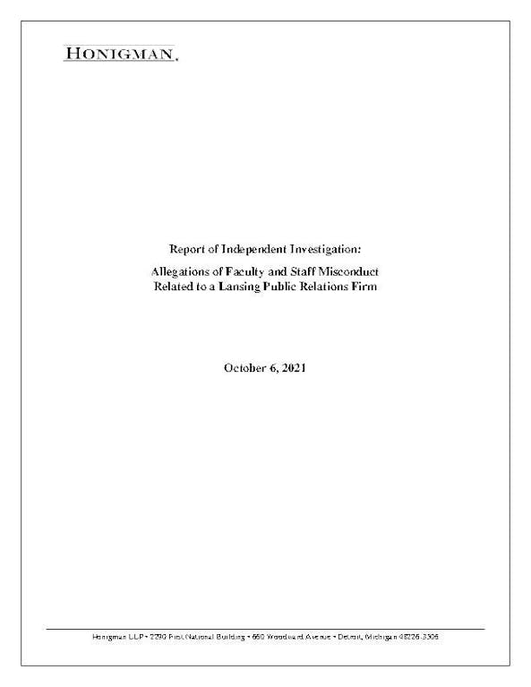 Honigman Report.pdf