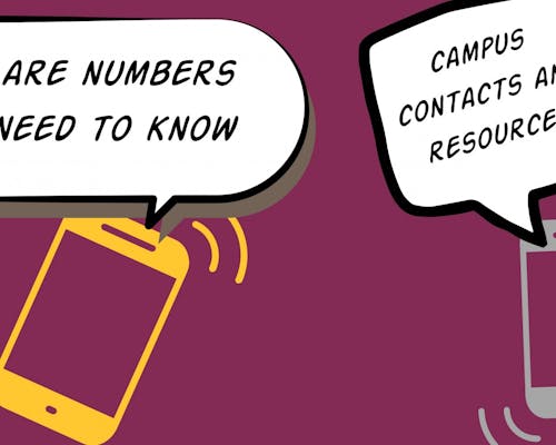 Know that No. Critical contacts for campus life