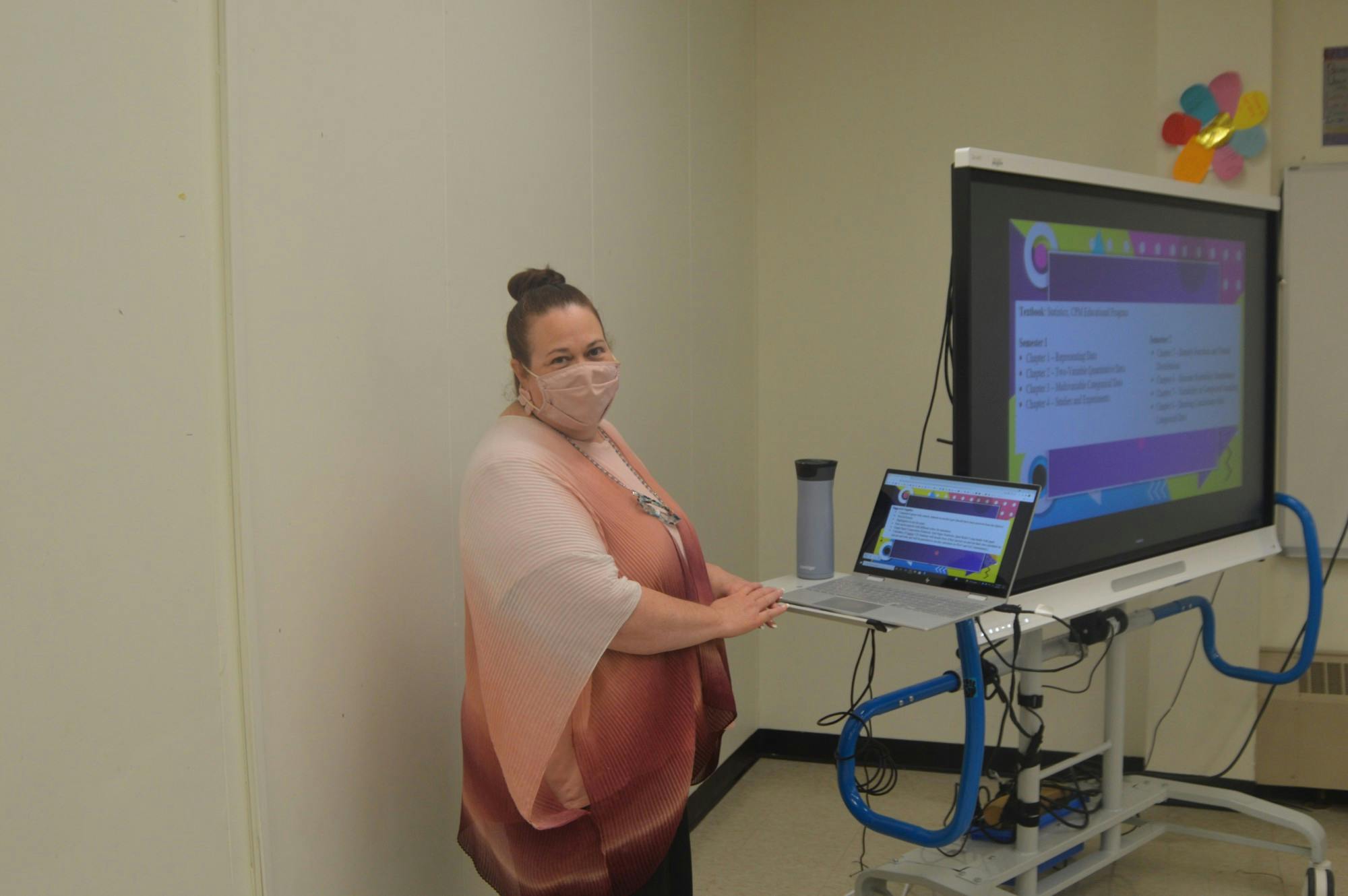 BCHS Math Carolyn Nwaosu getting ready to instruct her class. Photo by Diagnostic Staff.