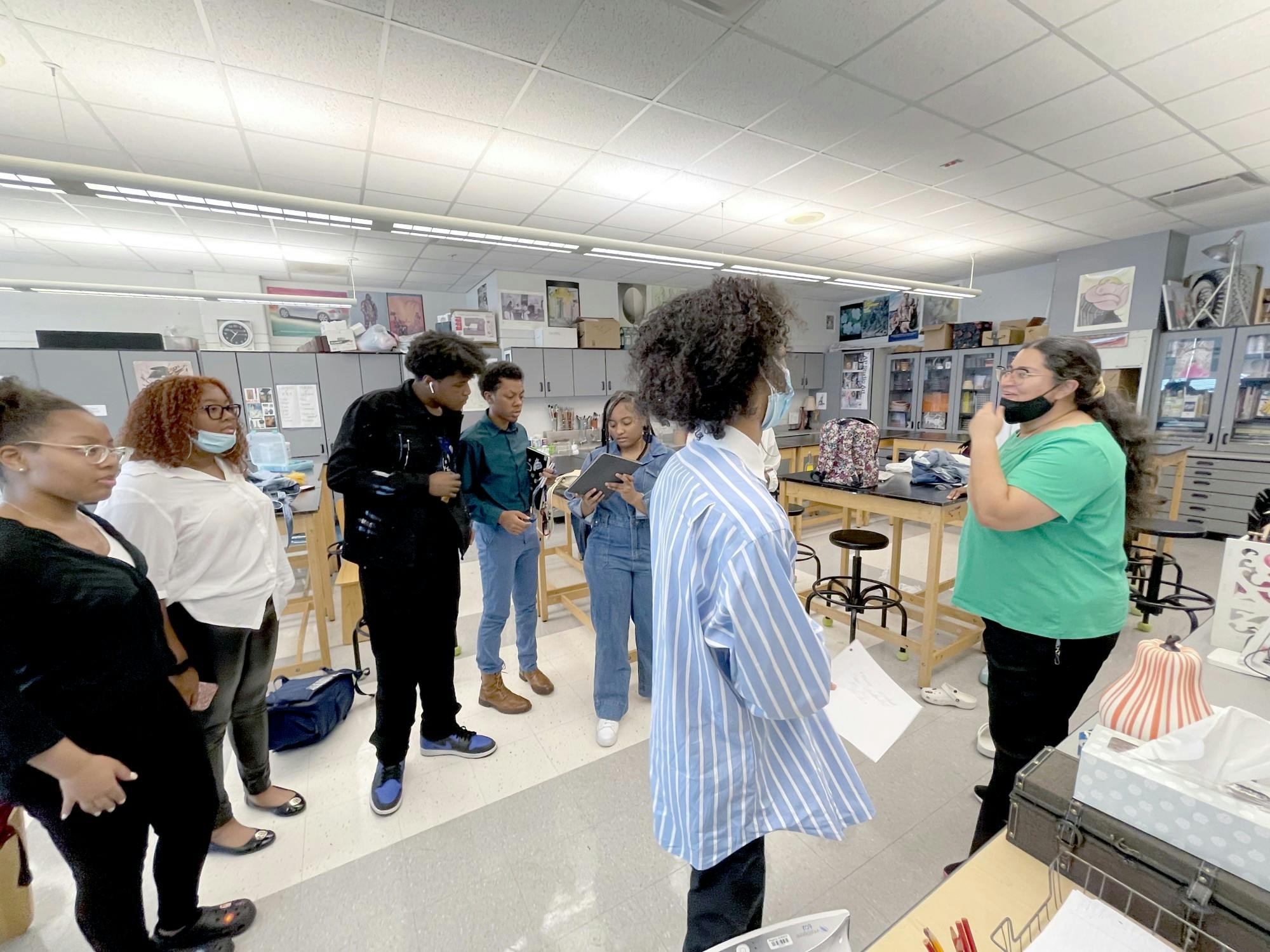 Ms. Vega talks to members of the High Fashion Society prior to the event.
Photo by Denver Kennemer.
