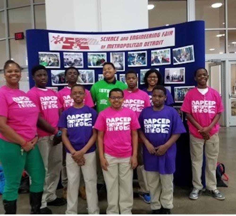 <p>Douglass had nine middle school DAPCEP students participate in the Science & Engineering Fair of Metro Detroit this week in March.</p>