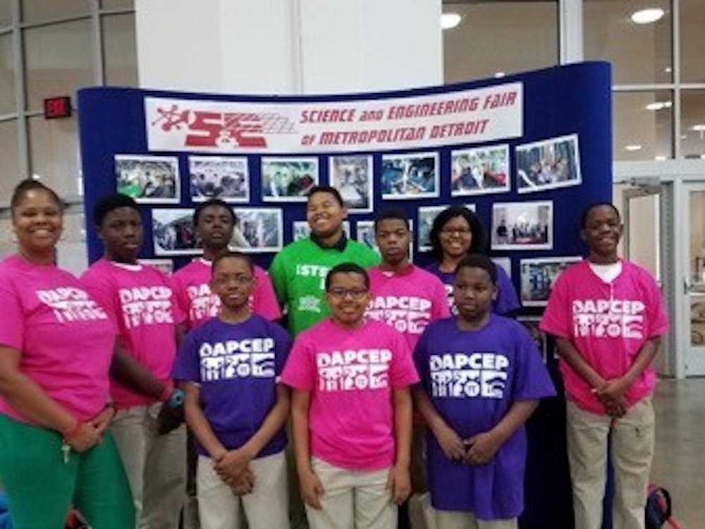 Douglass had nine middle school DAPCEP students participate in the Science & Engineering Fair of Metro Detroit this week in March.
