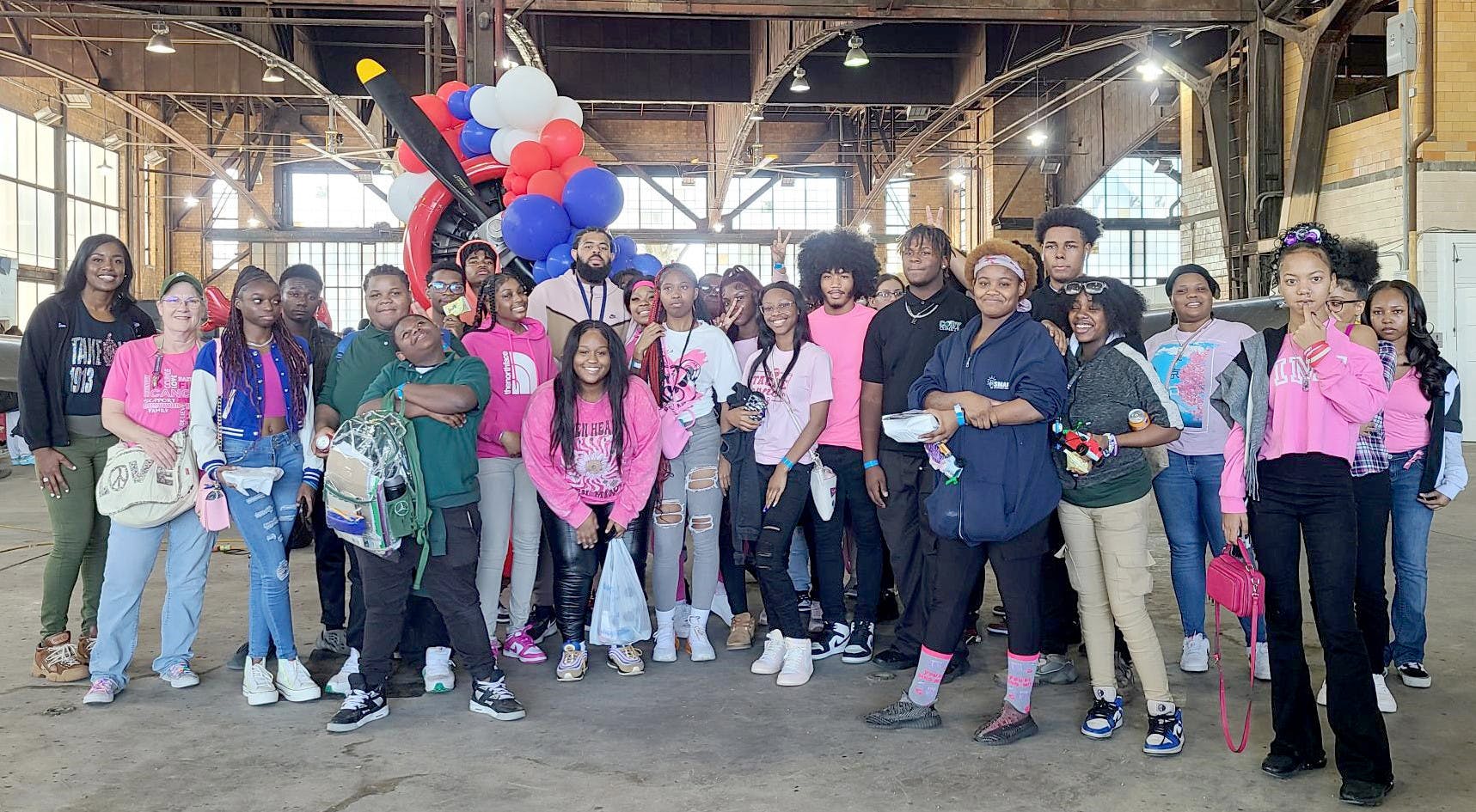 Cody students pose for a picture at City Airport. PHOTO BY CODY CONNECTION