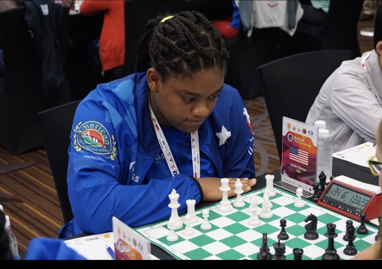 Sharisse Woods in Mumbai India at the World Chess Championship. Photo by Jadie Woods.