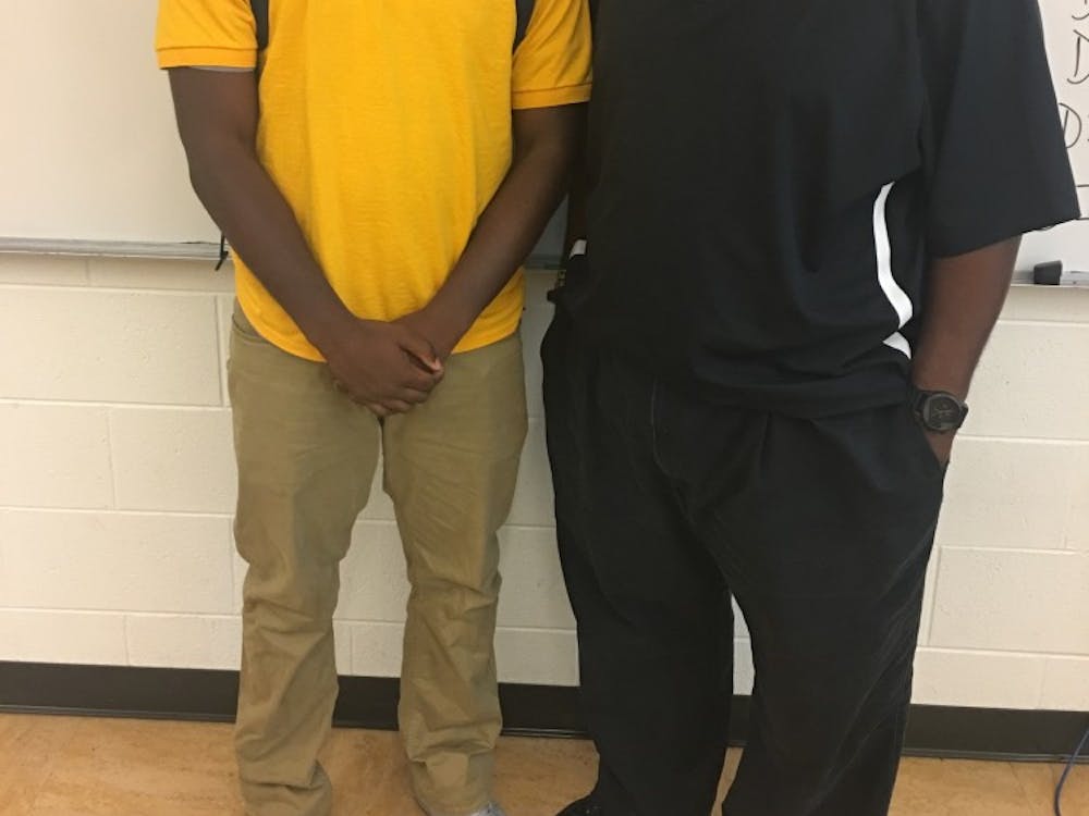 Bryant Brewer pictured with his football coach and mentor Rod Oden.