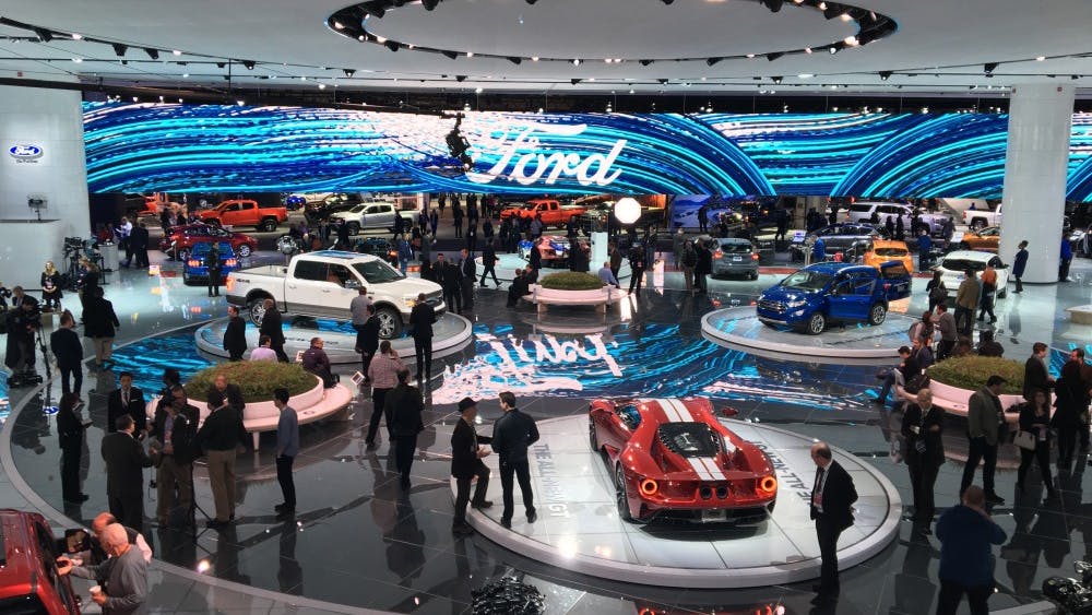 Thousands of reporters gather at the North American International Auto Show in Detroit.