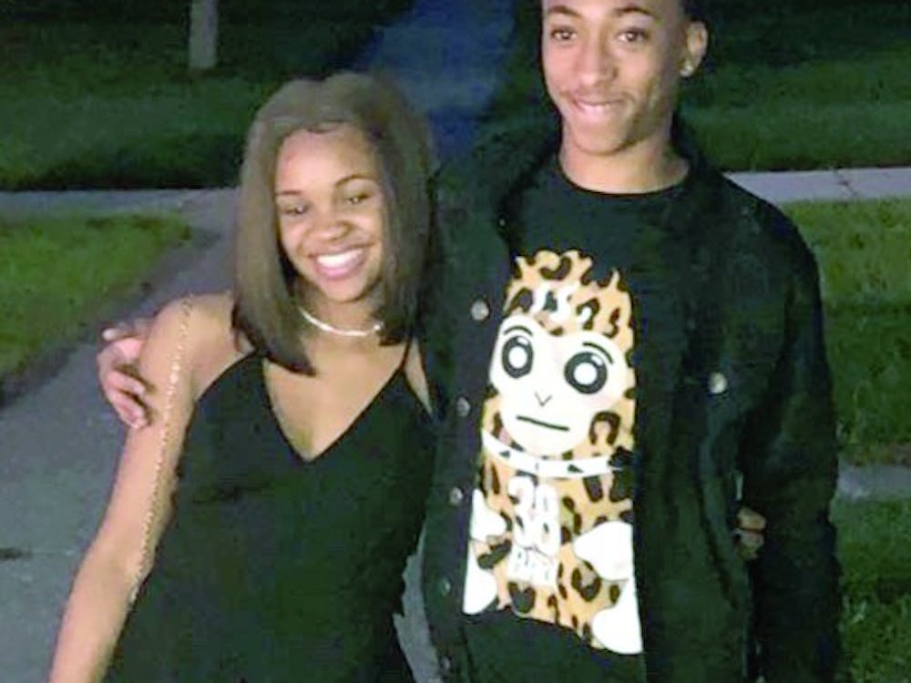 Sophomores Imani Peterson and Javier Hicks pose for a photo on their way to Mumford’s homecoming dance on Oct. 5. Peterson and Hicks were able to get tickets despite the limited supply.