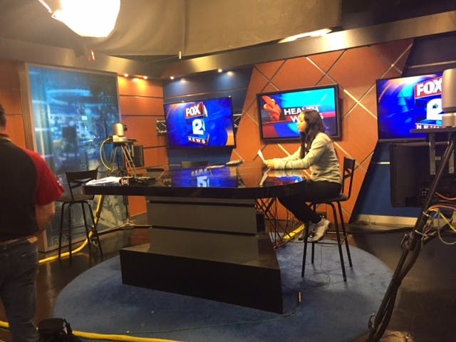 West Side Academy junior Brittney Blue turned a class assignment into a TV appearance.