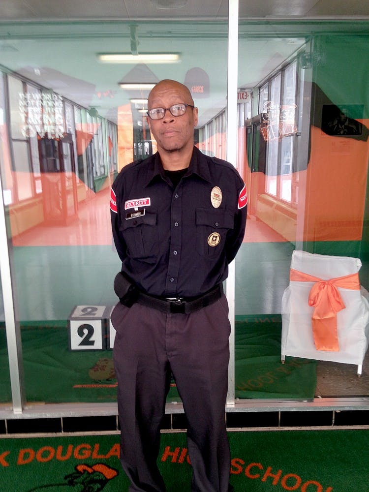 Douglass security guard James Richards was recently hospitalized with pneumonia and missed almost two months of work. He returned to the halls of Douglass on Jan. 12.