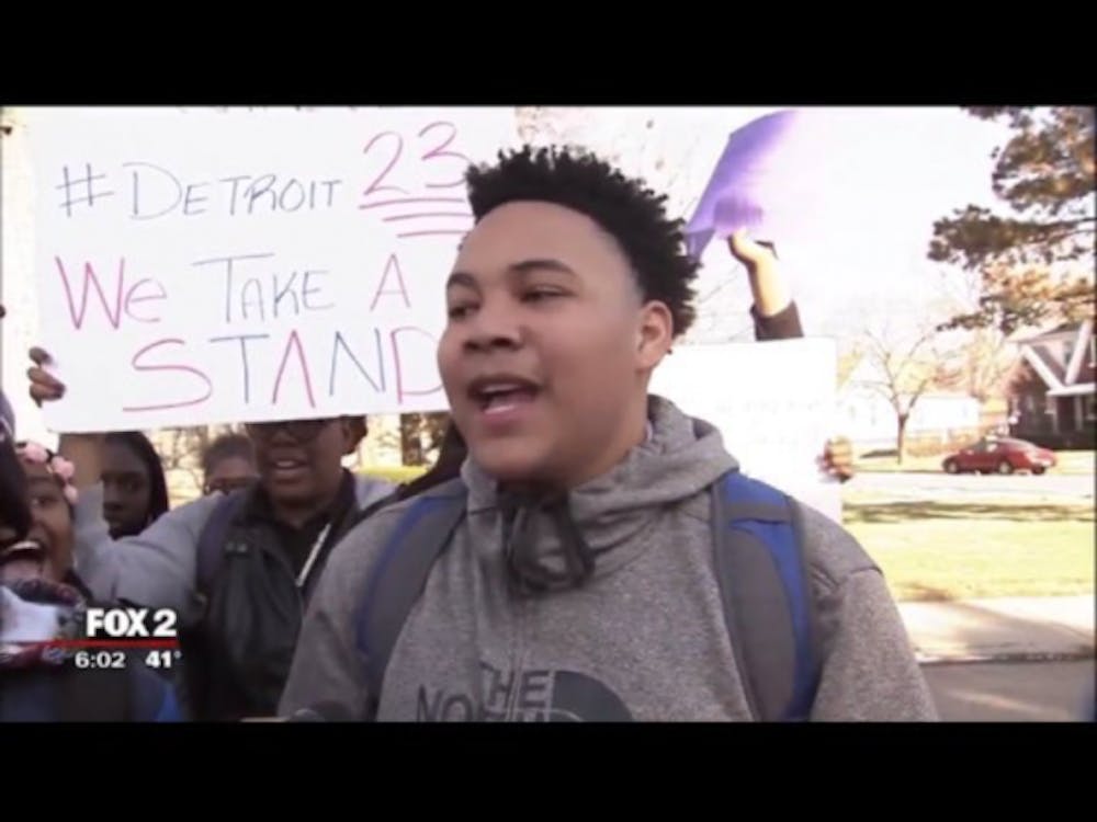 CMA junior Tarious Porter was on Fox 2 News taking about his concerns regarding DPS. Credit: CMA Communicator