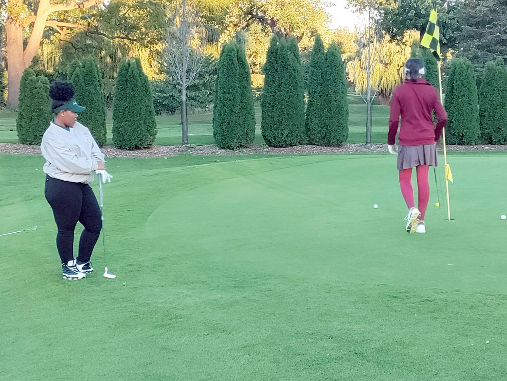 Kamiya Page eyes her shot on the course versus Renaissance. Courtesy photo.