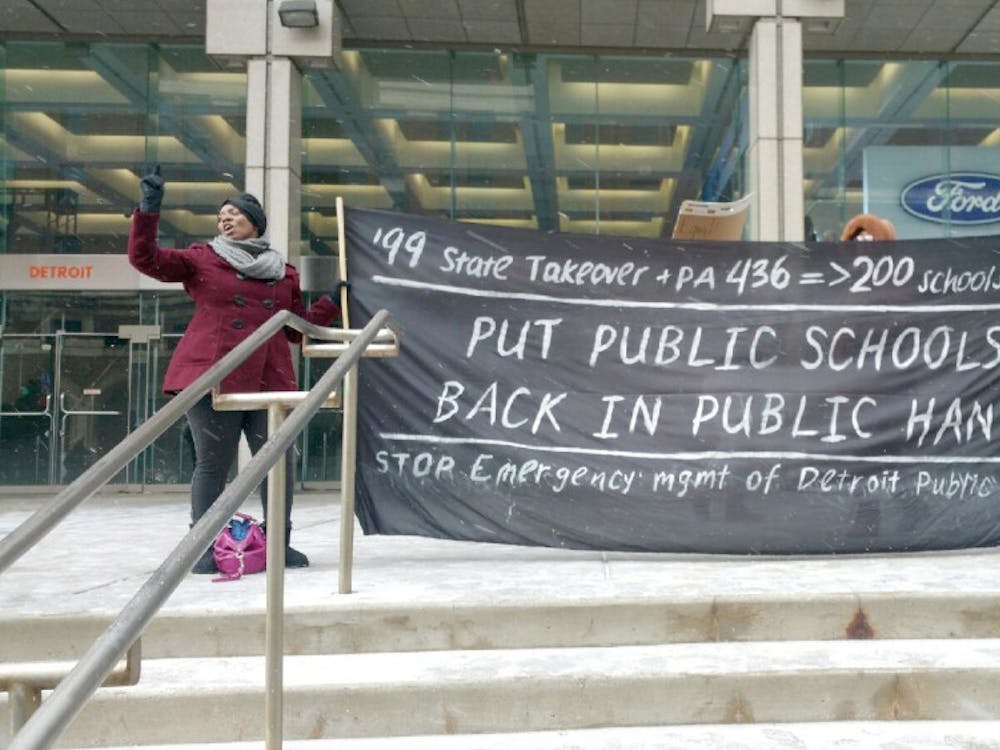 Detroit teachers rally at Cobo Hall to peacefully protest against unfair conditions within Detroit Public Schools.