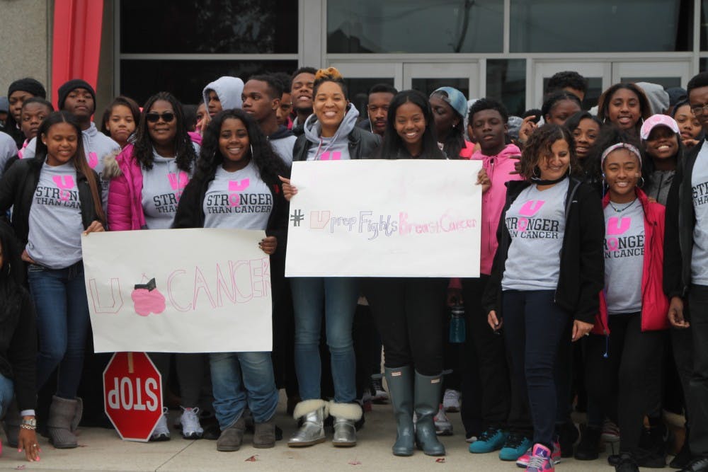 <p>Students participated in UPrep's first U Stronger than Cancer walk on Oct. 28. Students donated money to participate and walk around the campus of Wayne State University.</p>