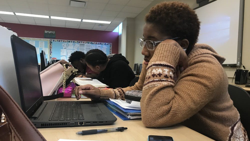 RHS senior Angel Wright says, “Technology keeps me up to date on the world, if I got rid of it I would have no information." Photo credit: Chandra Fleming