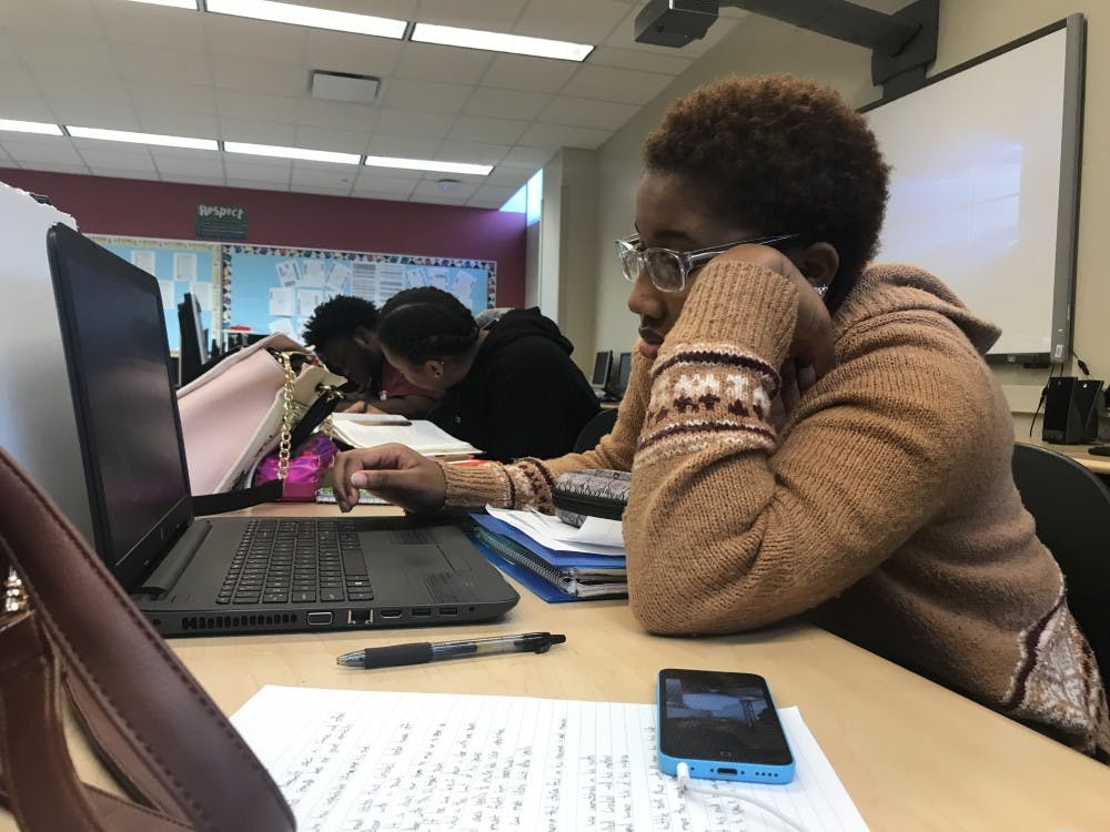 RHS senior Angel Wright says, “Technology keeps me up to date on the world, if I got rid of it I would have no information." Photo credit: Chandra Fleming