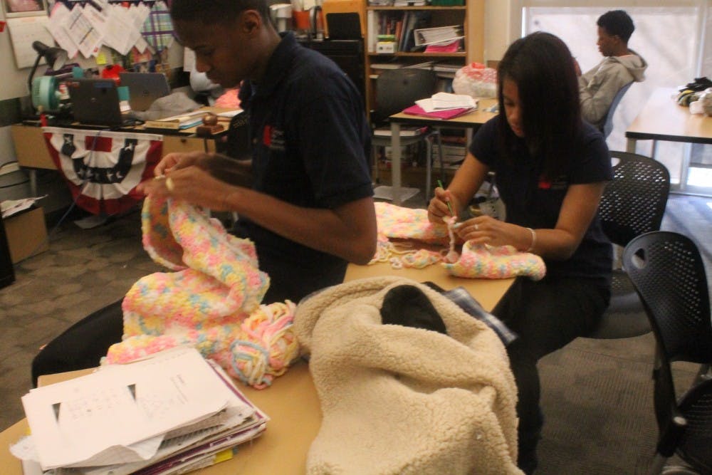 <p>Senior students spend their "Crew" time crocheting blankets for Project Linus.</p>