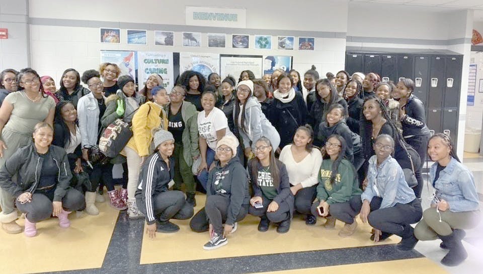 Special guest Jazmyne Dennice and For Girls Only club members. Photo courtesy of Mrs. E. Ewing.