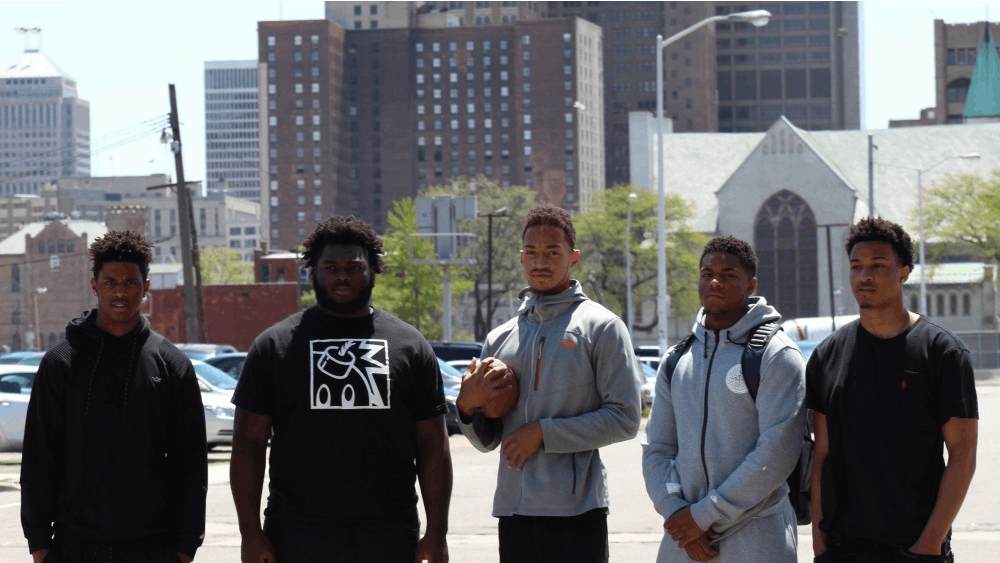 The Sound Mind, Sound Body camp has provided low-income students with exposure to college recruiters and coaches nationally. Cass Tech’s recent participants were: From left to right: Donovan Peoples-Jones, Michael Owenu, Jayru Campbell, Tim Walton, Demetric Vance Jr.