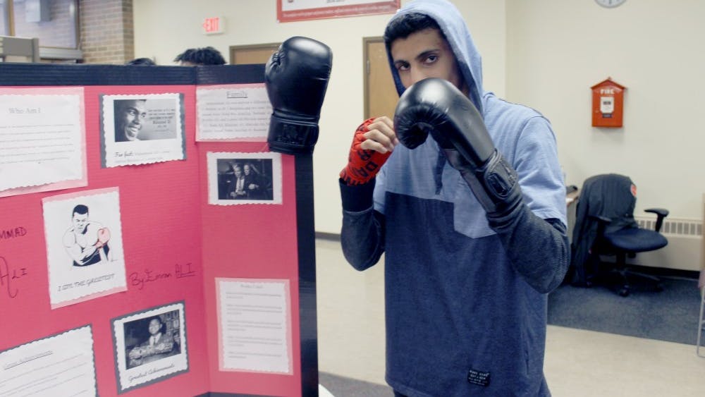 Emran Ali takes a turn as boxing legend Muhammed Ali.