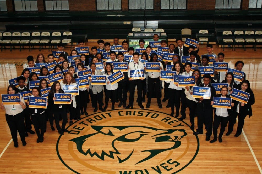 Cristo Rey celebrates 100% college acceptance for its seniors.