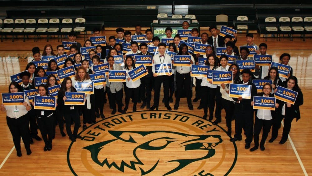 Cristo Rey celebrates 100% college acceptance for its seniors.