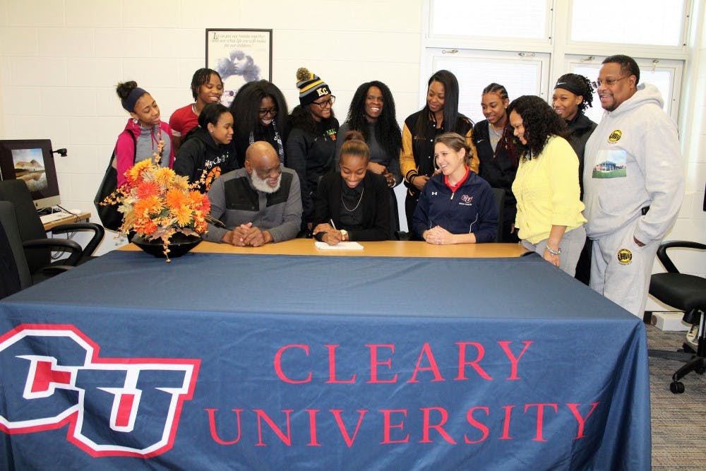 Track and field senior Marisa Hunnicutt-Mitchell signed with Cleary University.