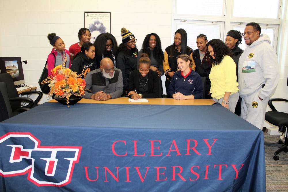 <p>Track and field senior Marisa Hunnicutt-Mitchell signed with Cleary University.</p>