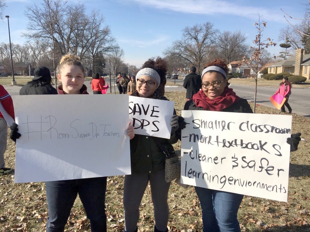 <p>Renaissance students stood in agreement with their teachers on Jan. 25 as they skipped school to protest outside the school for two hours.</p>