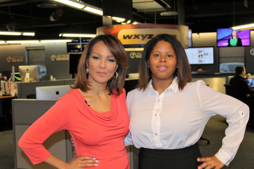 <p>Journalism student Madison Wood spends the day shadowing news anchor Carolyn Clifford.</p>