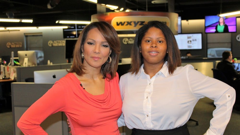 Journalism student Madison Wood spends the day shadowing news anchor Carolyn Clifford.