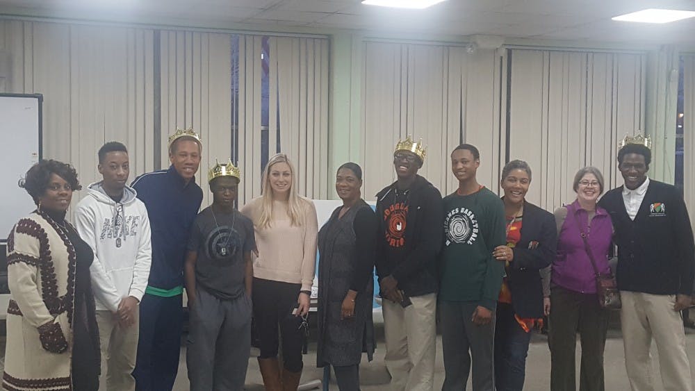 <p>Students and staff of Douglass gather for a teacher appreciation breakfast, which was sponsored by Douglass' Dream Kings.&nbsp;</p>