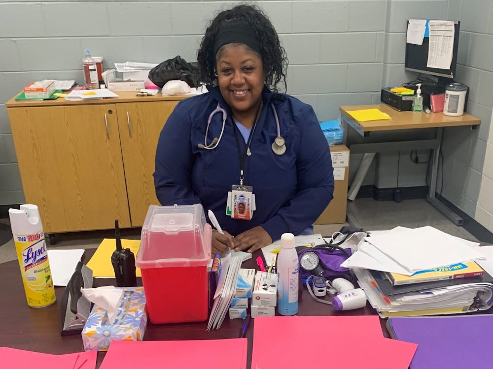 Nurse Rakiya Moore makes it her business to do all she can for the students at King. Photo by Crusaders' Chronicle.
