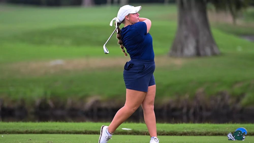 Emily Wilson watches her ball in an event last season. Wilson led the Tigers, shooting one under par at the Mercedes-Benz Intercollegiate this week in Knoxville.