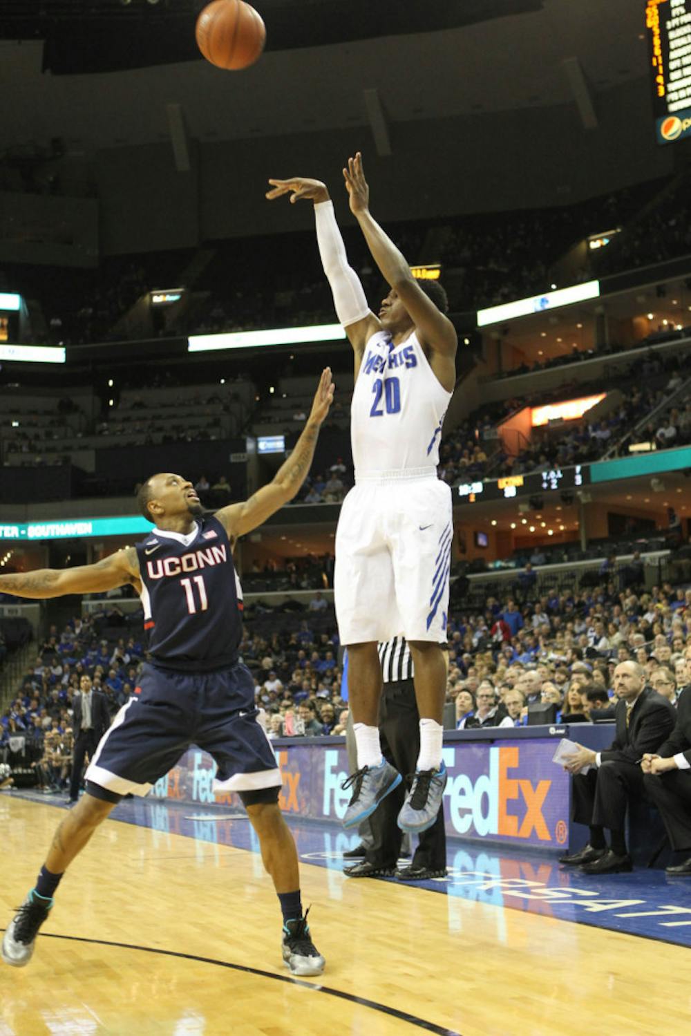 <p>Tiger guard Avery Woodson led Memphis with 32 three-pointers made and three-point percentage (38 percent) last season.&nbsp;</p>
