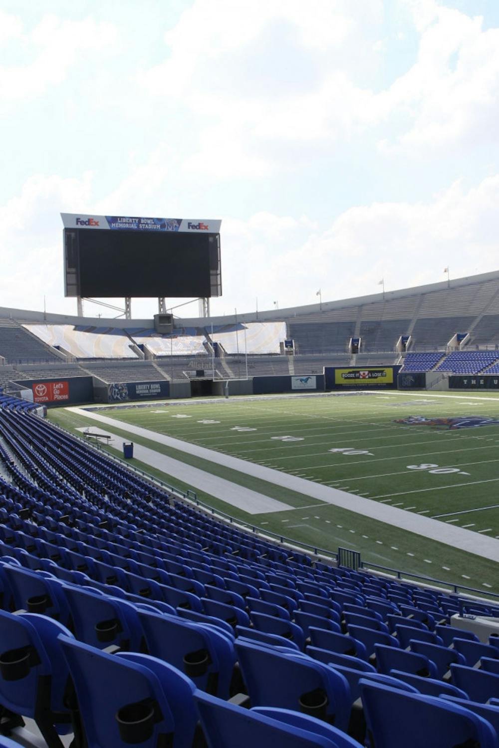 <p>Close to 4500 seats were installed at the Liberty Bowl. The project is constructed by O.T. Marshall&nbsp;Architects.</p>
