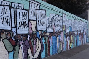 I am a man mural