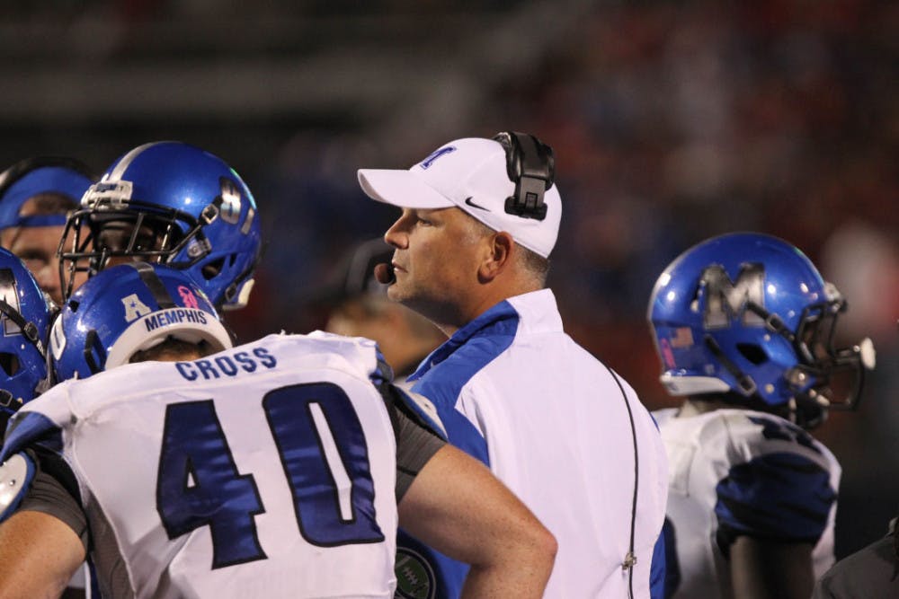 <p>University of Memphis coach Justin Fuente and the Tigers will be eager to continue last season’s success. The team had a 10-3 record and were co-American Athletic Conference Champions.&nbsp;</p>
