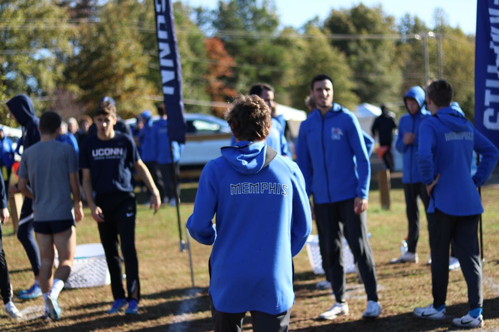 <p>Runners race in AAC Championship at Shelby Farms Park. The University of Memphis hosts the race once every thirteen years.</p>