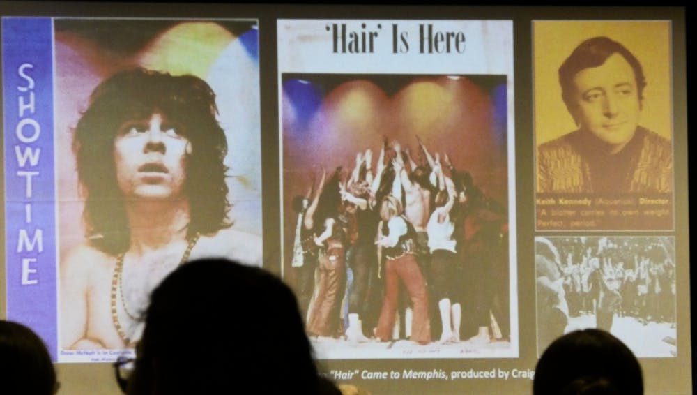 <p>Archival images from the 1970 campus production of &quot;Hair&quot; shown during Friday’s How Hair Changed Memphis event at UofM.</p>