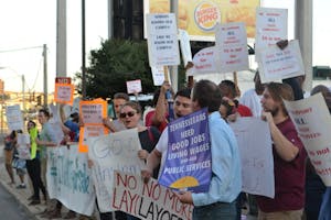Campus workers protest