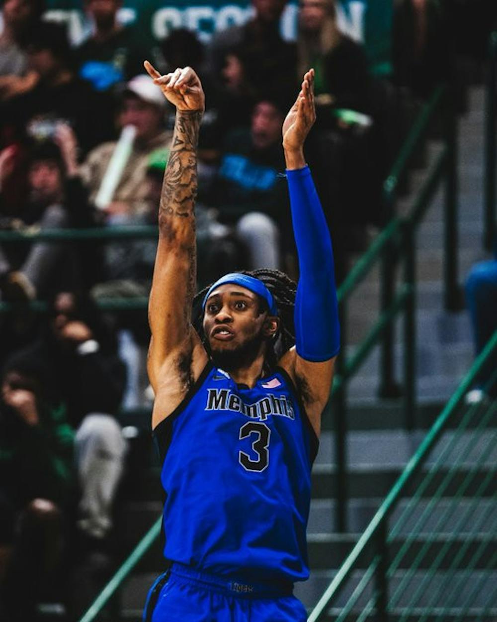 Colby Rogers hit a pair of big three-pointers in the 2nd half to help Memphis defeat Tulane at Fogelman Arena on Jan. 30.